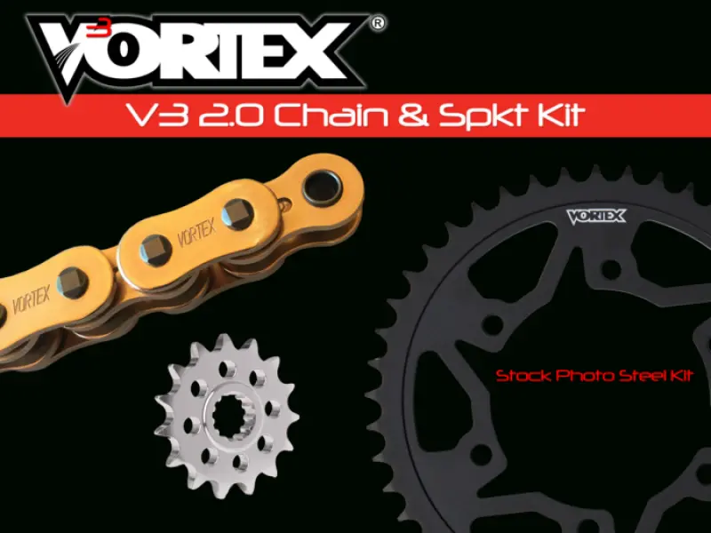 Vortex Racing V3 2.0 Chain And Sprocket Kit 3528-17,435Cs-45,G525rx3-120- Gold 1