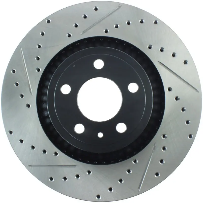 Stoptech Slotted & Drilled Sport Brake Rotor - 2015 Ford Mustang Non-Brembo - Front Right 1