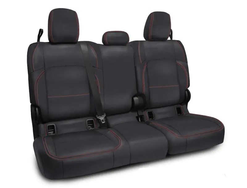 Prp 2020+ Jeep Gladiator Jt Rear Bench Cover For With Cloth Interior - Black With Red Stitching 1
