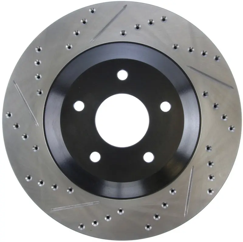 Stoptech 04 & 08 Cadillac Xlr/Xlr-V / 97-04 Chevy Corvette Slotted & Drilled Front Right Rotor 1