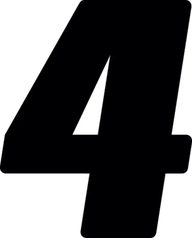 Hardline Dirt Digits 3Pk 4 In. - High Gloss Number 4 - Black 1