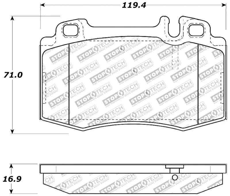 Stoptech Performance 94-12/96 Maserati / Mercedes Benz C/E/Ml/S/Sl Series Front Brake Pads 1