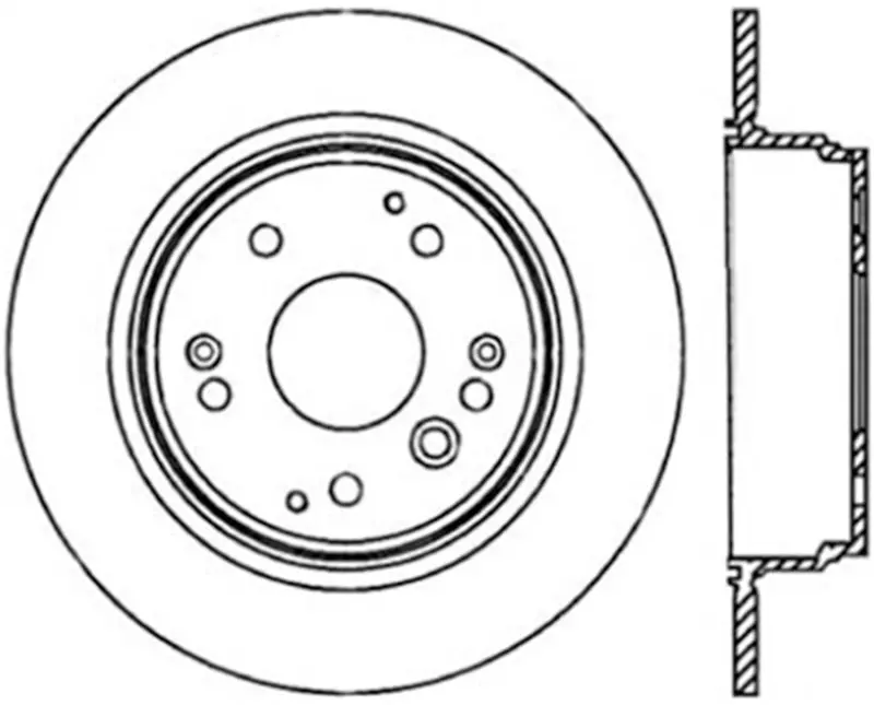 Stoptech Power Slot 04-08 Acura Tl/Tl-S / 03-09 Honda Element Rear Left Slotted Cryo Rotor 1