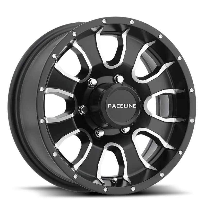 Raceline 860M Mamba 16X6in / 6X139.7 Bp / 0Mm Offset / 4.25Mm Bore - Black & Machined Wheel 1