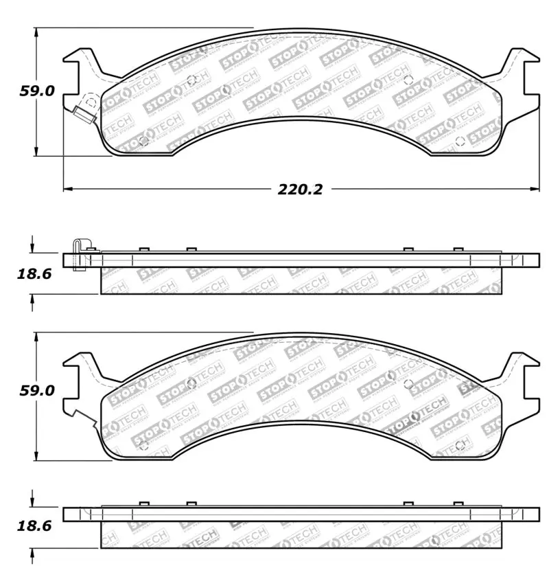 Stoptech Sport Brake Pads W/Shims And Hardware - Rear 1