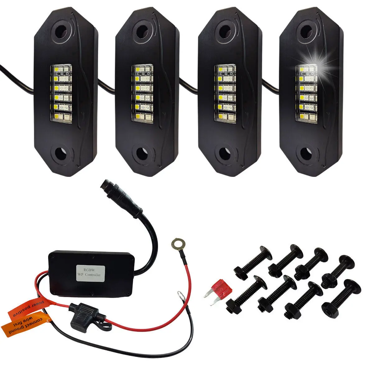 Off-Road Underglow Kit Rgb Led Rock Lights 4 Pods App Control Universal Fit 1
