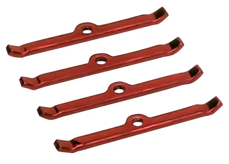 Moroso Chevrolet Small Block Valve Cover Hold Downs - Steel - Red Powder Coat - Set Of 4 1