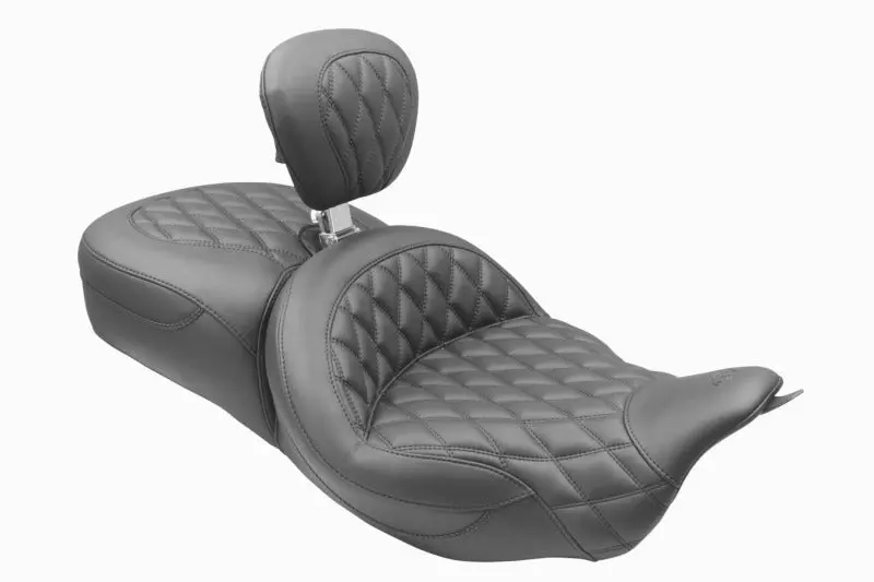 Mustang 08-25 Harley Fl Touring Rd King Sp, Rd Glide Ltd, Dble Diamond St Backrest - Black 1