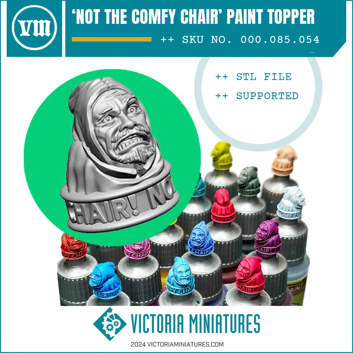 "Not The Comfy Chair" Paint Bottle Topper Swatch .Stl 1