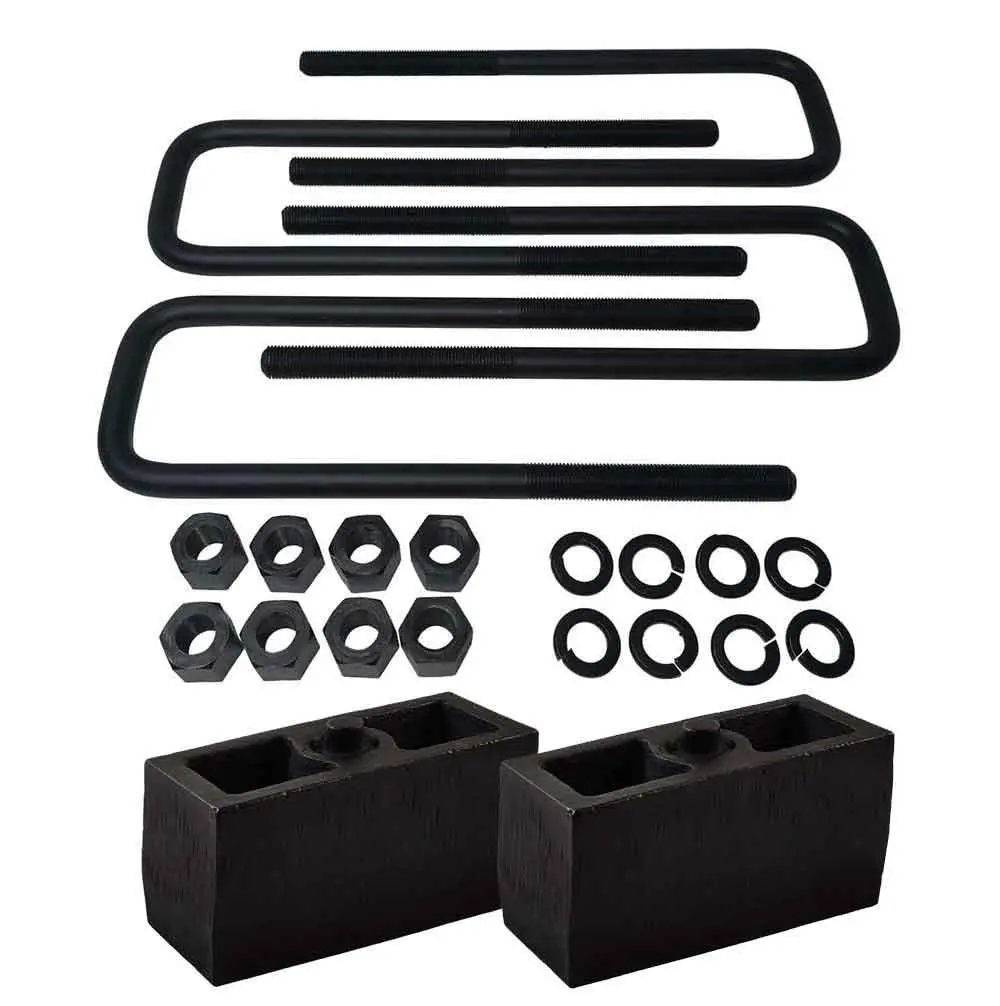Cast Iron Lift Blocks And Square U-Bolts Kit For Chevrolet Suburban Gmc Yukon 1500 4Wd 6-Lug 3