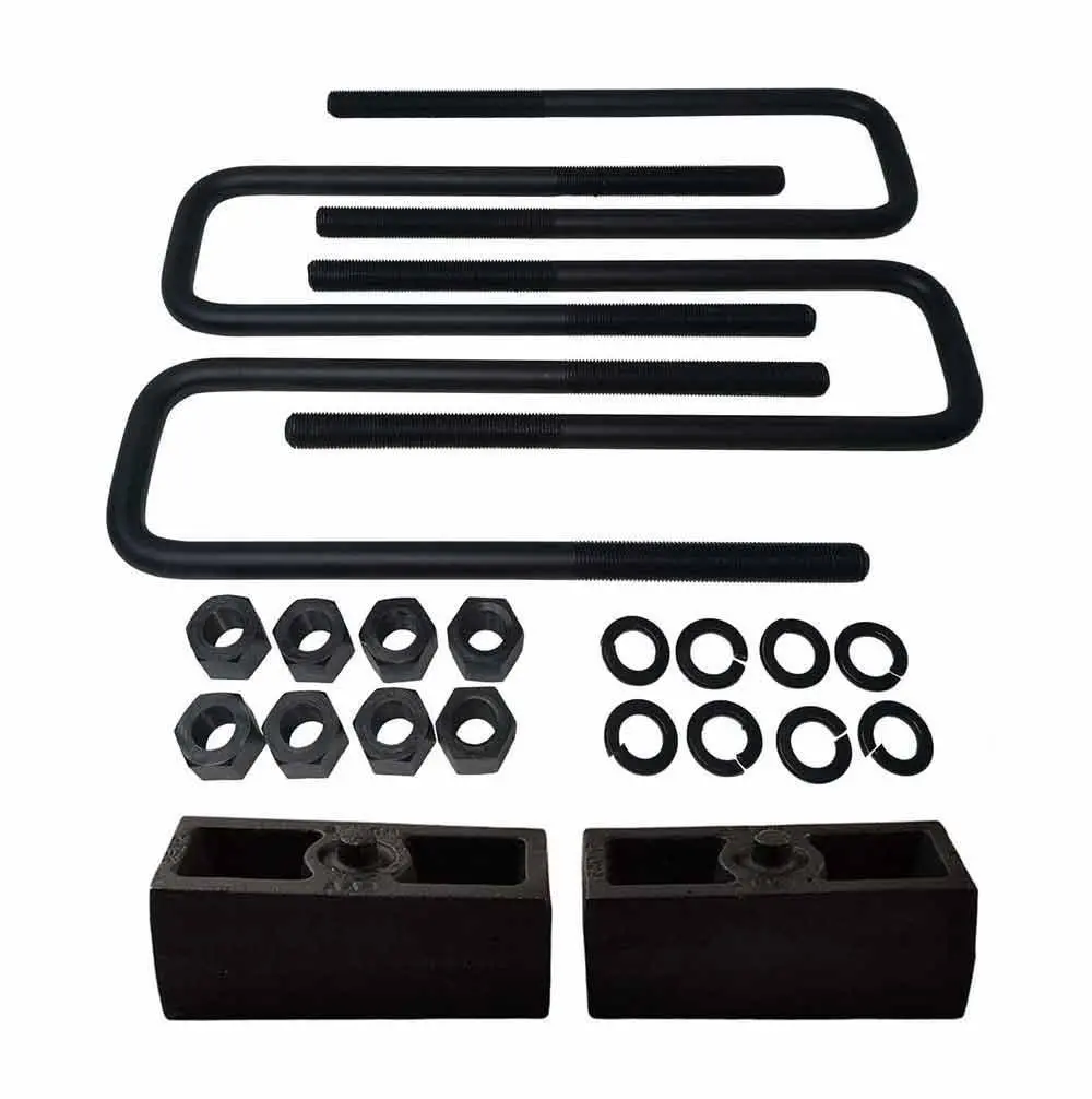 Cast Iron Lift Blocks And Square U-Bolts Kit For Chevrolet Suburban Gmc Yukon 1500 6-Lug 2