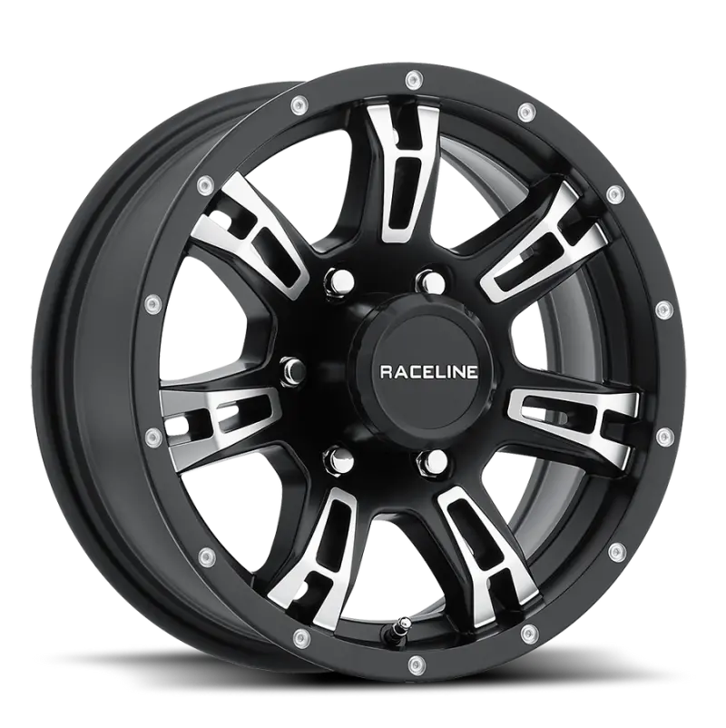 Raceline 840 Arsenal 16X6in / 6X139.7 Bp / 0Mm Offset / 4.25Mm Bore - Black & Machined Wheel 1