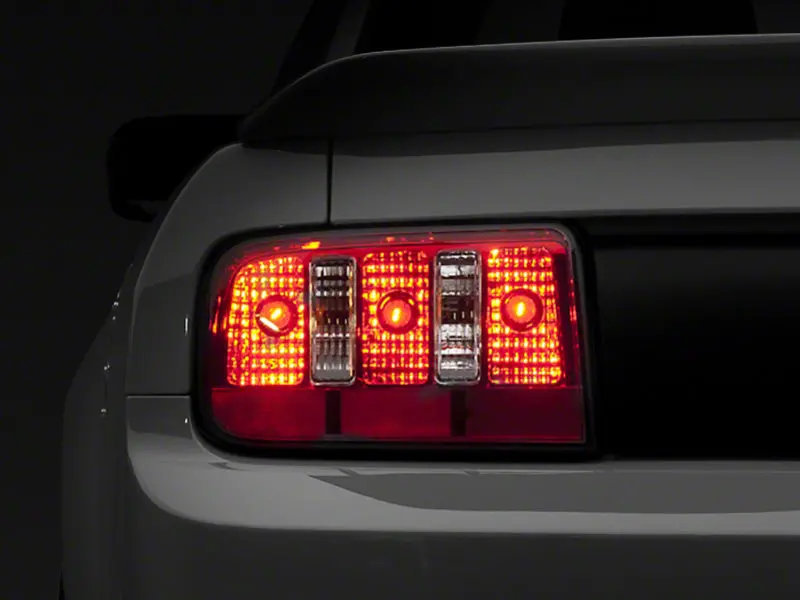 Raxiom 05-09 Ford Mustang Coyote Tail Lights- Chrome Housing - Red/Clear Lens 1