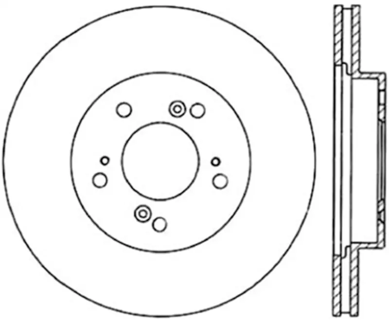 Stoptech 97-01 Acura Integra Cryo Slotted Front Right Sport Brake Rotor 1