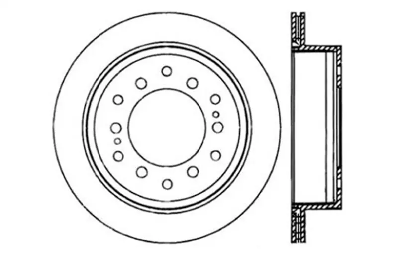 Stoptech Power Slot 03-09 Toyota 4 Runner / 03-09 Lexus Gx470 Drilled Left Rear Rotor 1