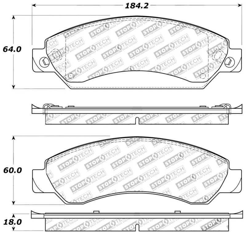 Stoptech Sport Brake Pads W/Shims And Hardware - Rear 1