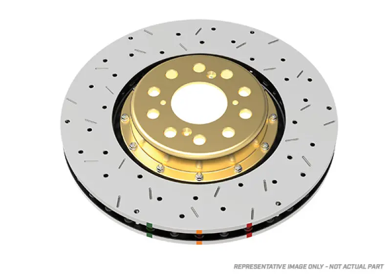 Dba 16+ Chevy Camaro Zl1 Front Drilled/Slotted 5000 Series 2 Piece Rotor Assembled W/ Black Hat 1