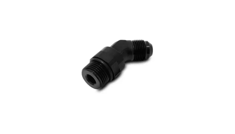 Vibrant -8An Male To Male -8An Straight Cut 45 Degree Adapter Fitting - Anodized Black 2