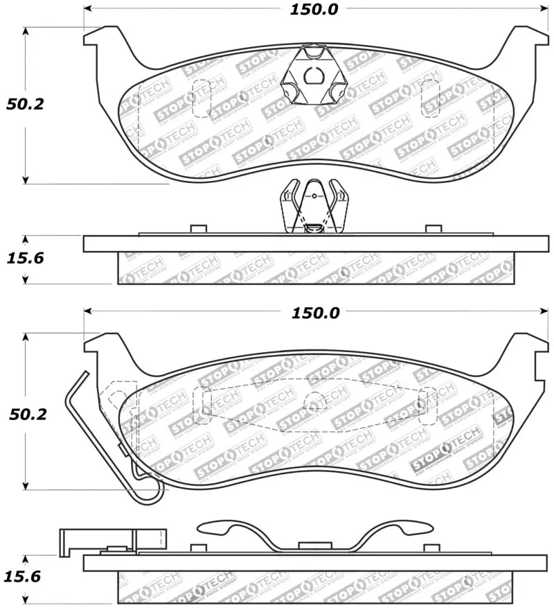 Stoptech Sport Brake Pads W/Shims And Hardware - Front 1