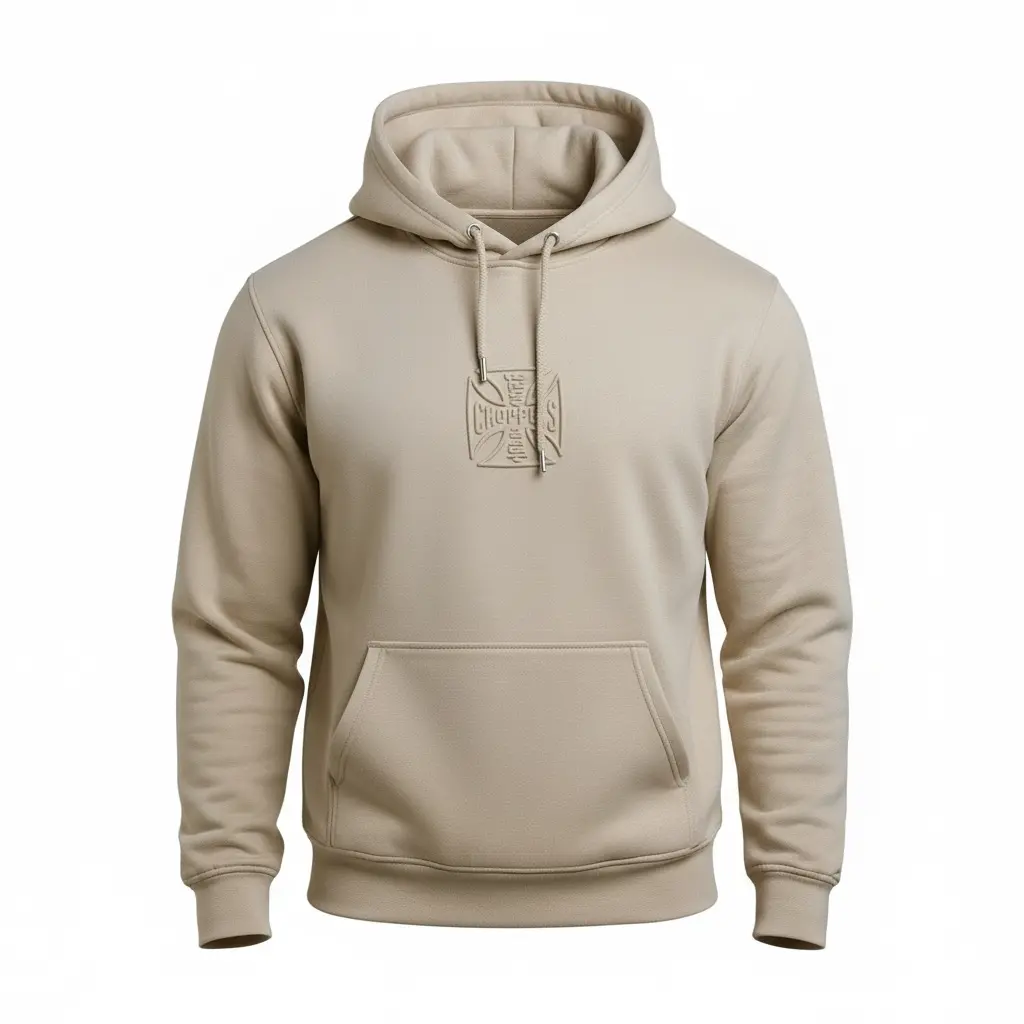 Wcc Embossed Sweat Hoody - Beige 1