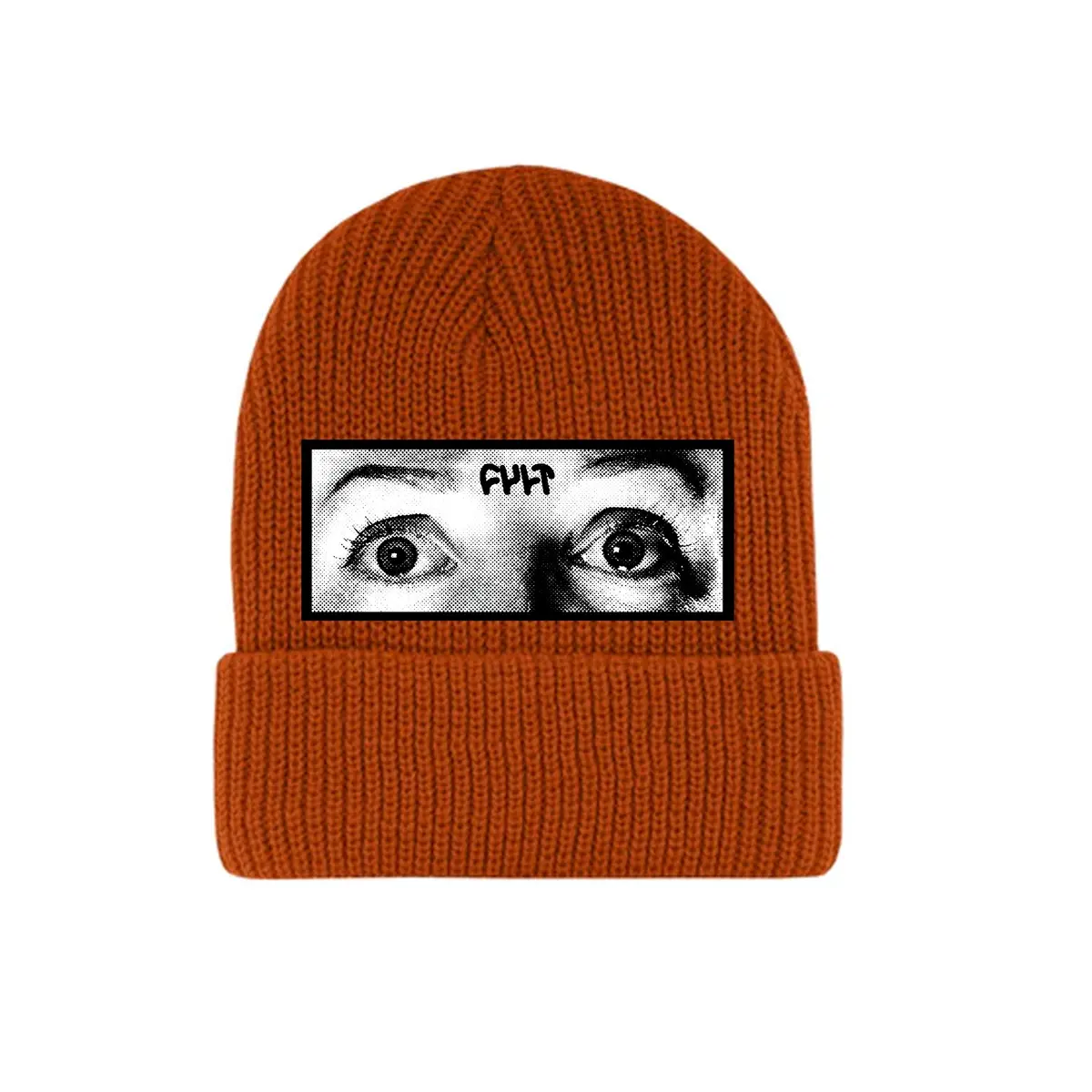 Eyes Beanie / Burnt Orange 1