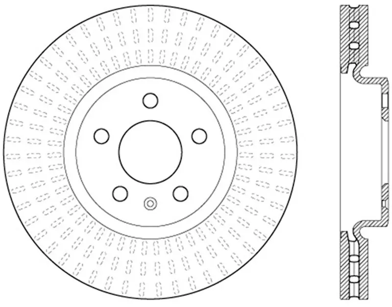 Stoptech 12-16 Audi A4 Cryo Slotted Front Left Sport Brake Rotor 2