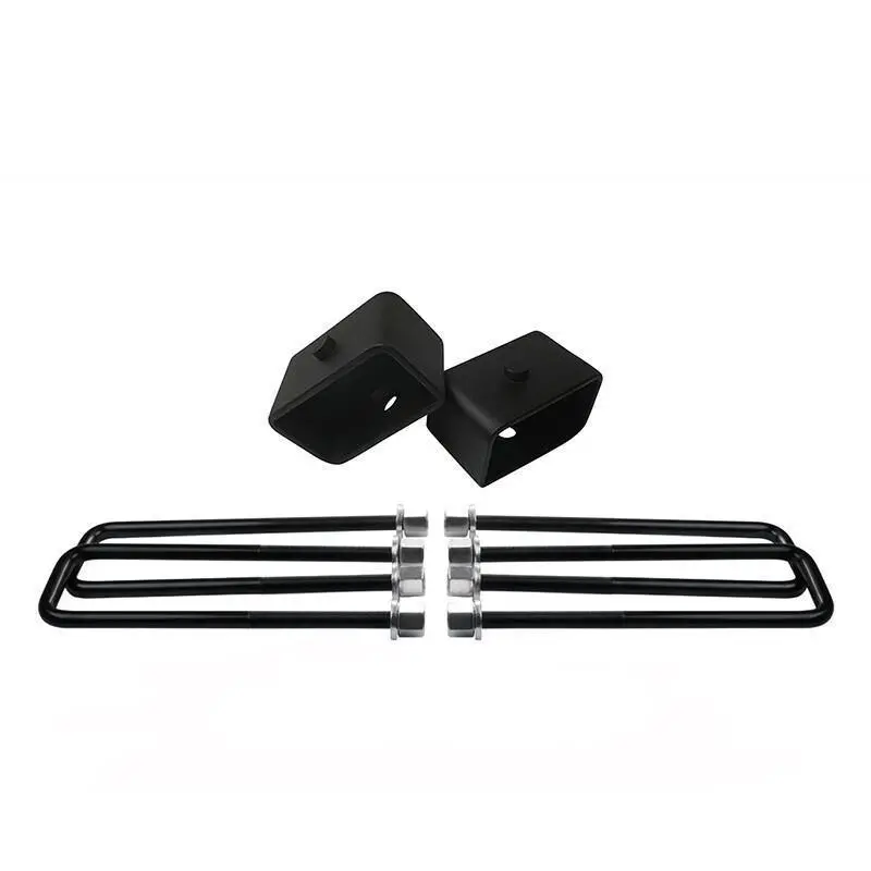 Rear Suspension Lift Iron Blocks + Square Leaf Spring Axle U Bolts Lift Kit For 1994-2002 Dodge Ram 2500 3500 4Wd 1