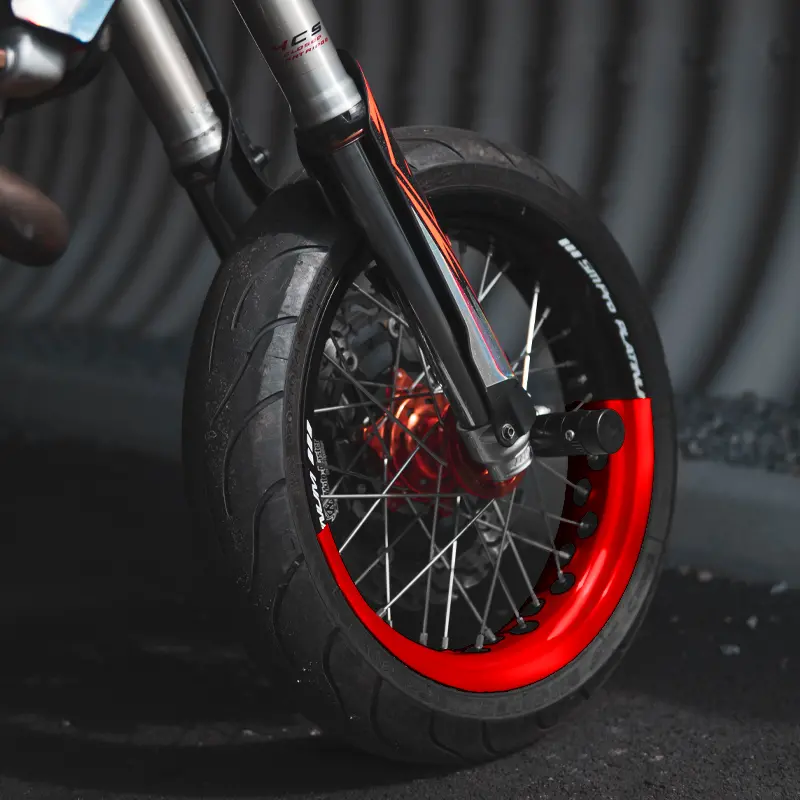 Chrome 50/50 Supermoto Wheel Graphics - 2 Color Wheel Wrap 1
