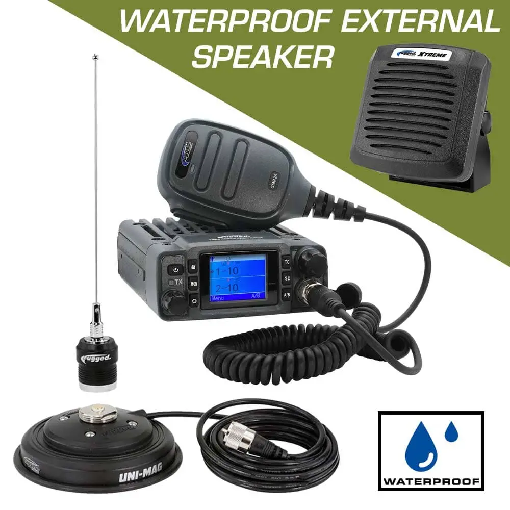 Essential Radio Kit - Gmr25 Waterproof Gmrs Mobile 25Watt Radio Kit With External Speaker 1