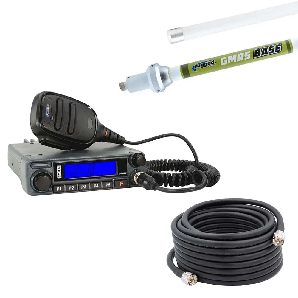 Base Camp - Gmr45 Powerhouse Mobile Radio With Fiberglass Antenna Kit 1