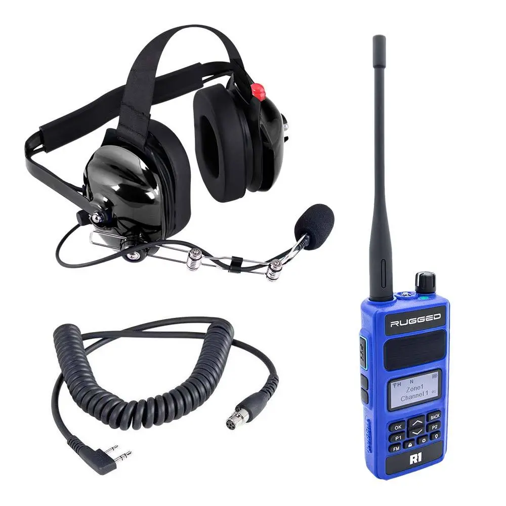 Rdh 5 Watt Uhf Digital Handheld Radio Crew Chief Or Spotter Kit With Carbon Fiber Headset 1