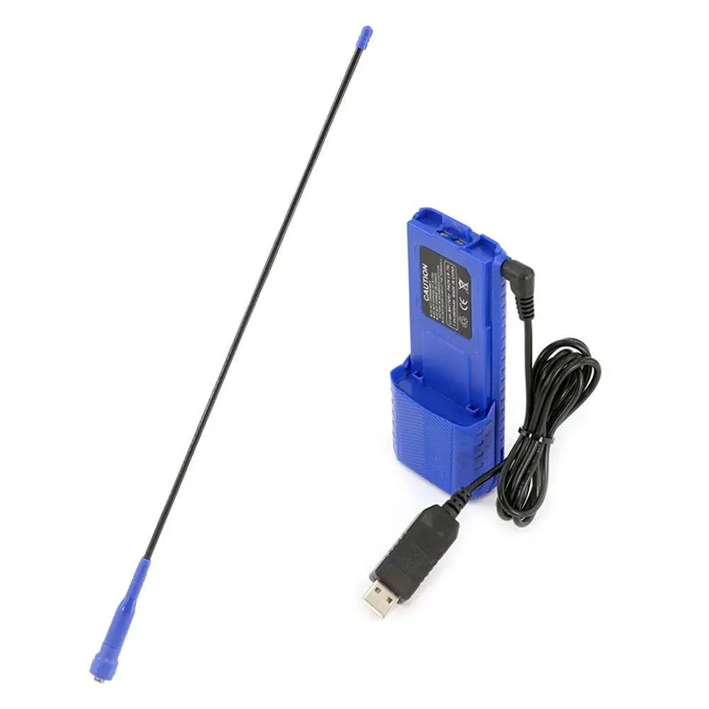 Go Further Bundle - For V3 And Rh5r Handheld Radios - Long Range Antenna, Xl Battery, And Usb Charging Cable 1