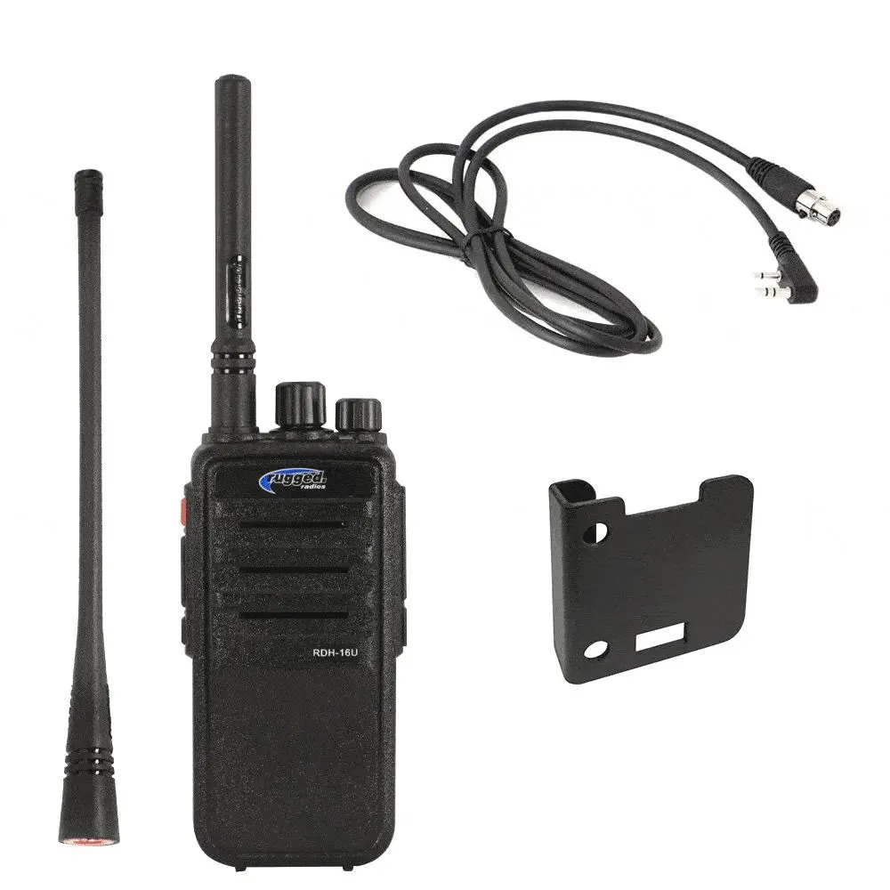 Rdh16-U Analog/Digital Handheld Radio With Mount, Jumper Cable, And Long-Range Antenna 1