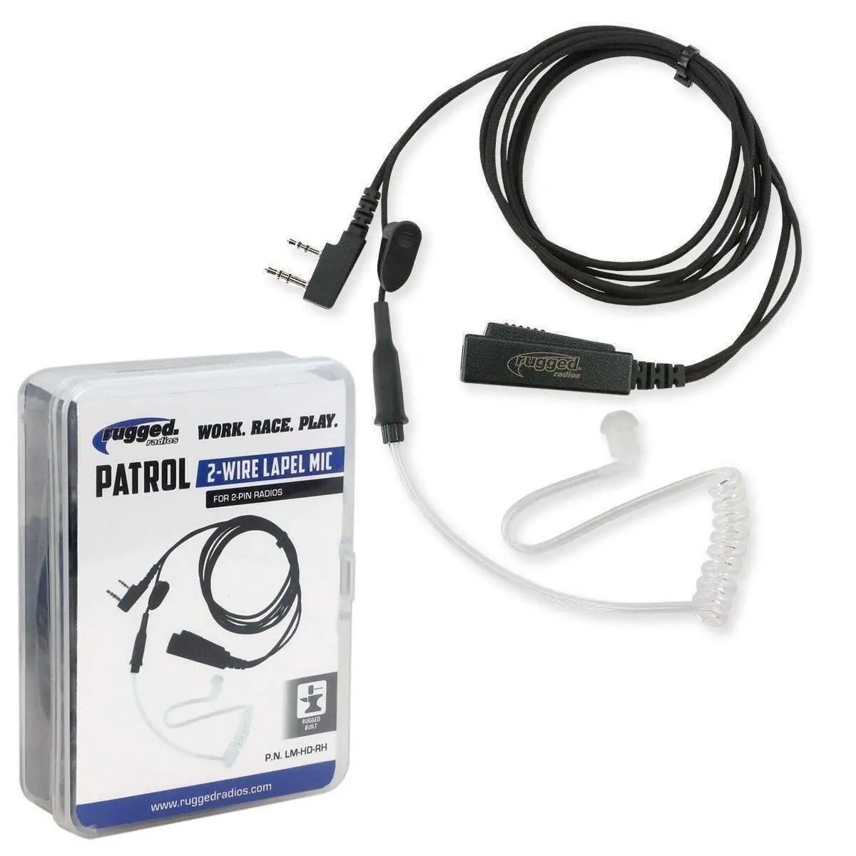 Patrol 2-Wire Lapel Mic With Acoustic Ear Tube For Rugged Rh5r 1