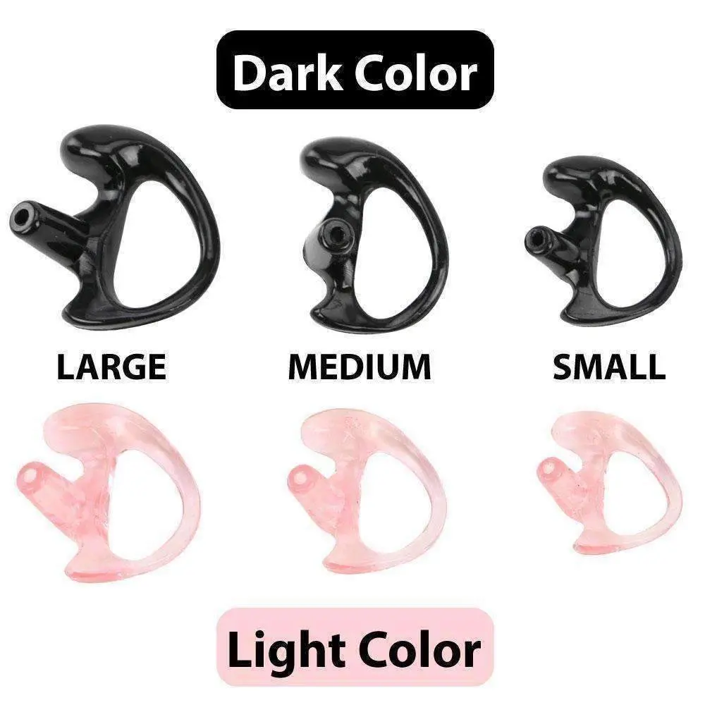 Rubber Ear Mold Buds For Acoustic Tubes (Black-Left Side) 1
