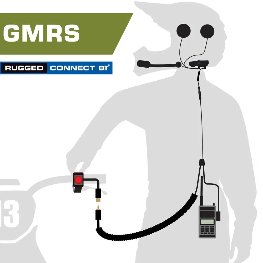 Connect Bt2 Moto Kit With Gmr2 Radio - Bluetooth Headset Super Sport Harness And Handlebar Push-To-Talk 1