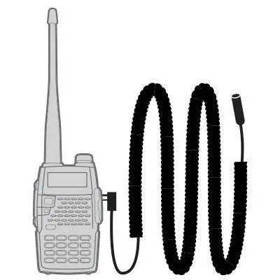 Radio To Headset Coil Cord For 2-Pin Rugged Rh5r, Kenwood, Hyt & Relm Radios 1