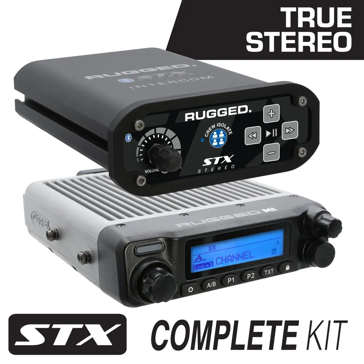 2-Person - Builder Kit With Stx Stereo Bluetooth Intercom And M1 Waterproof Rugged Radio 1