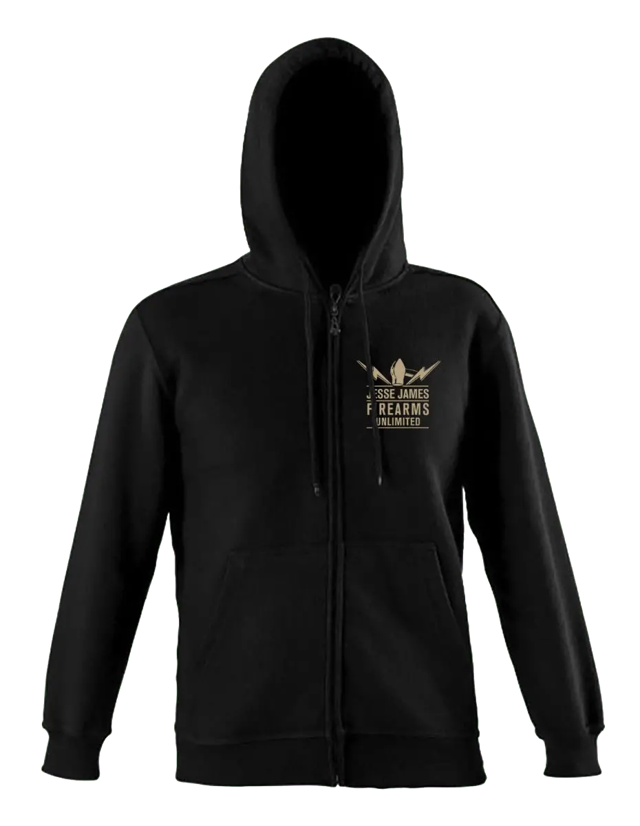 Shooting Guns Zip Hoodie Black 1