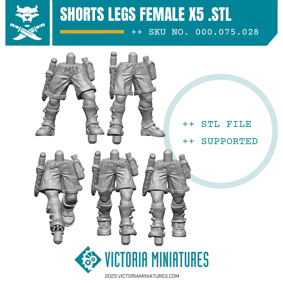 Van Diemen's World Devils Shorts Legs Female X5 .Stl Download 1