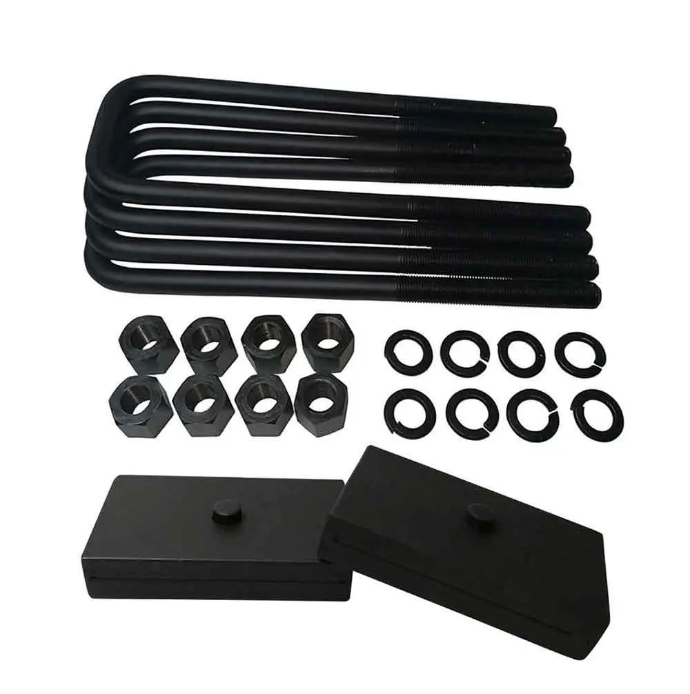 Rear Lift Leveling Steel Blocks And 10" Square U-Bolts Kit 1