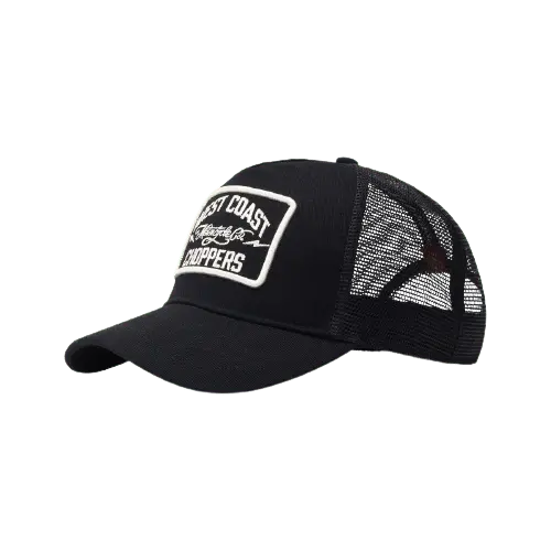 Wcc Motorcycle Co. 5 Panel Trucker Hat - Black 1