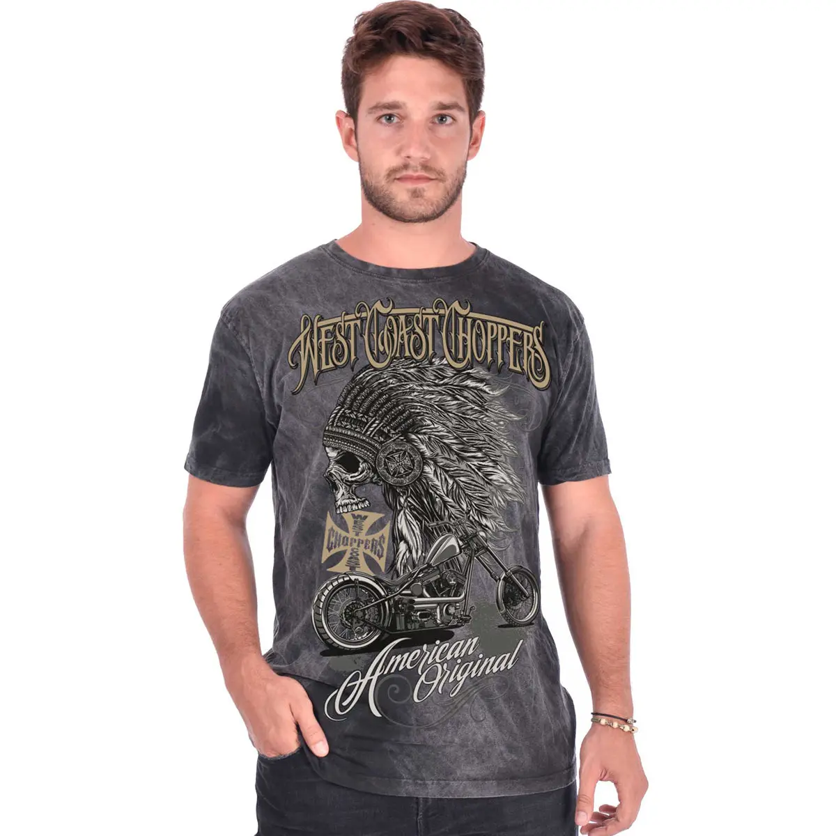 West Coast Choppers Chief Tee - Vintage Dark Grey 1
