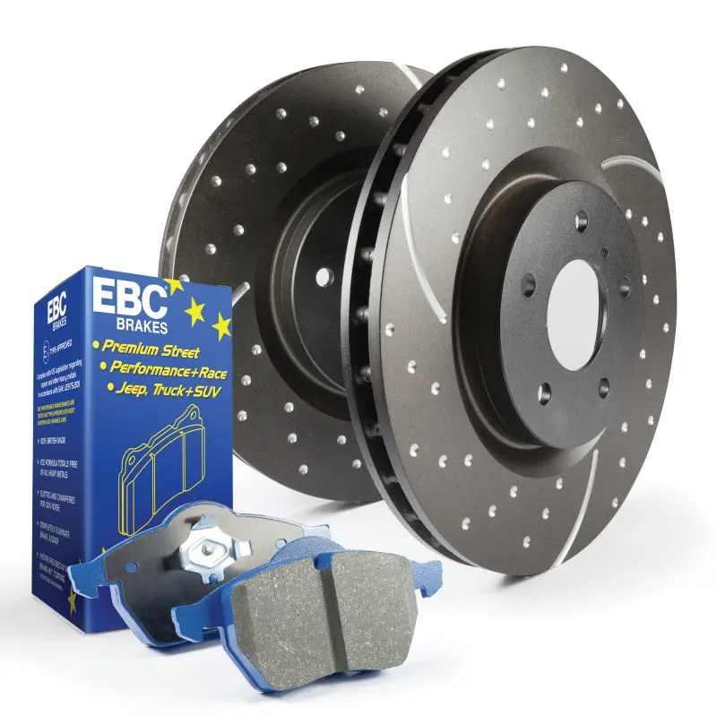 Ebc S6 Brake Upgrade Kit – Bluestuff Pads Paired With Gd Series Drilled And Slotted Rotors 1