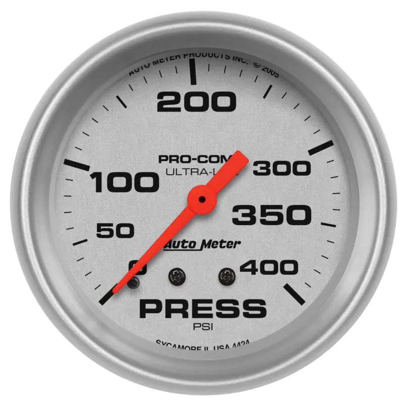 Autometer Ultra-Lite 66.7Mm Mechanical Pressure Gauge – 0 To 400 Psi 1