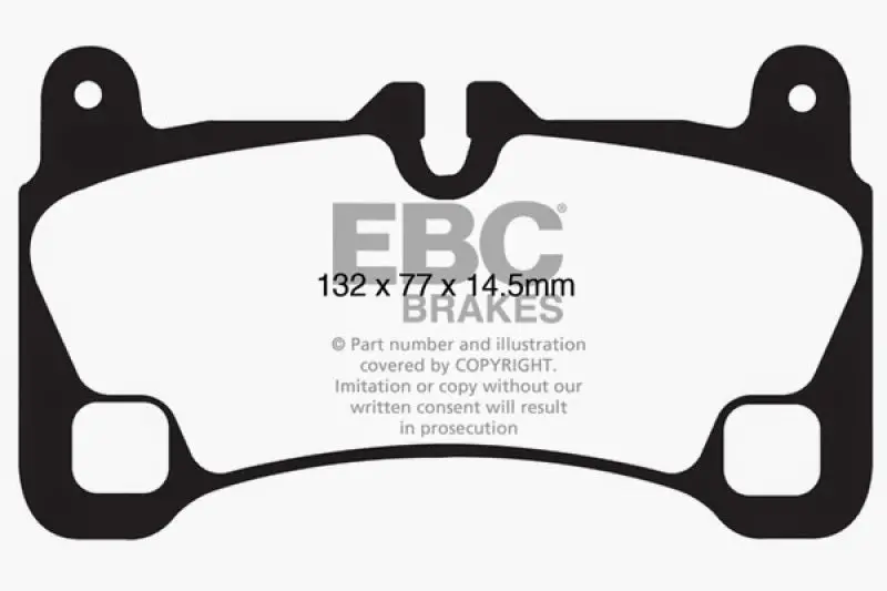 Ebc Redstuff Rear Brake Pads For 2008–2009 Volkswagen Touareg 3.6L (Dual-Mount Backplate Design) 1