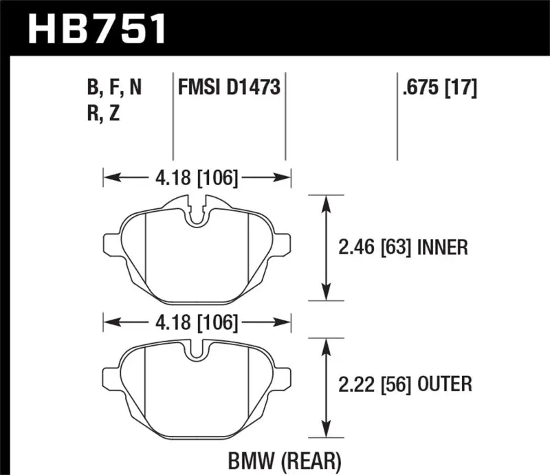 Hawk Hp Plus Rear Brake Pads For Select Bmw Models: 2015 428I Gran Coupe, 2011–2016 535I, And 2011–2016 X3/X4 1