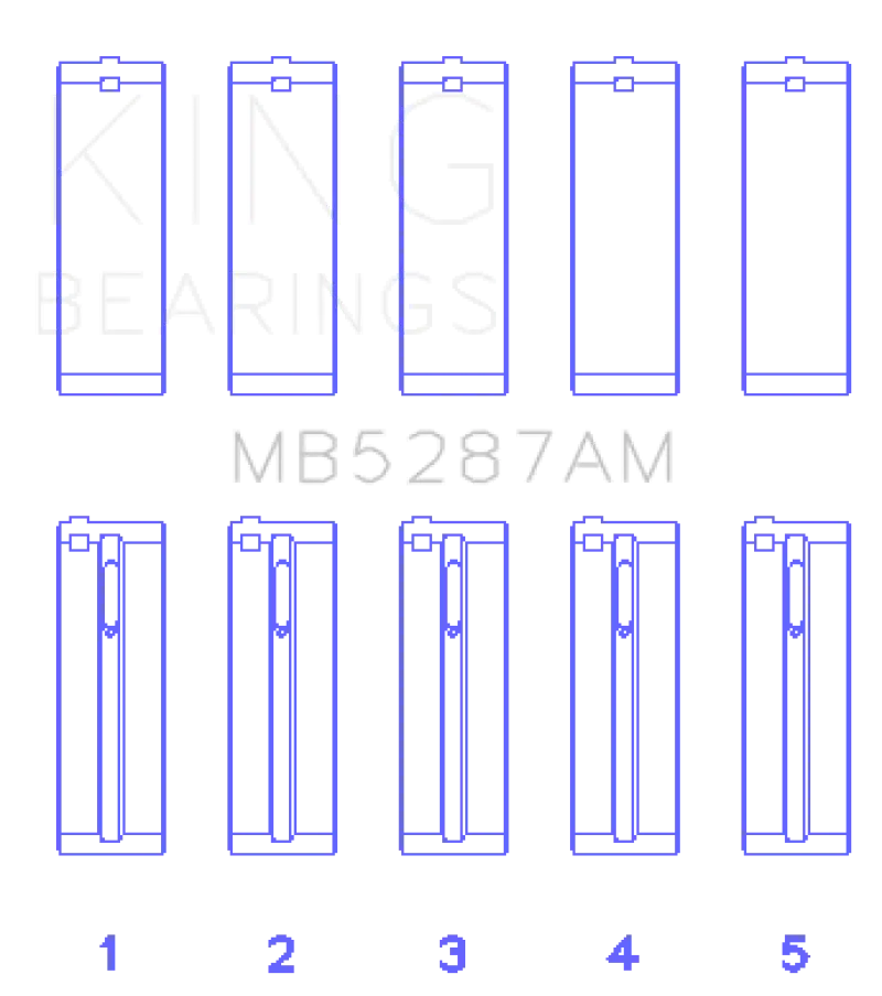 King Main Bearing Set — .25Mm Oversize For Toyota 1Zz-Fe Engine 1