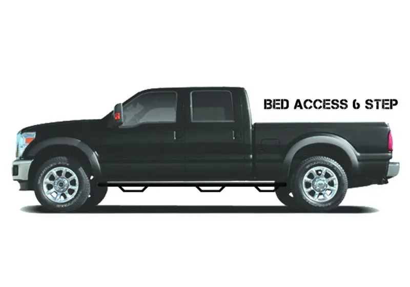 N-Fab Gloss Black Nerf Steps For 2011–2014 Chevrolet/Gmc 2500/3500 Crew Cab W/ 8' Bed – 3" Wide Bed Access 1