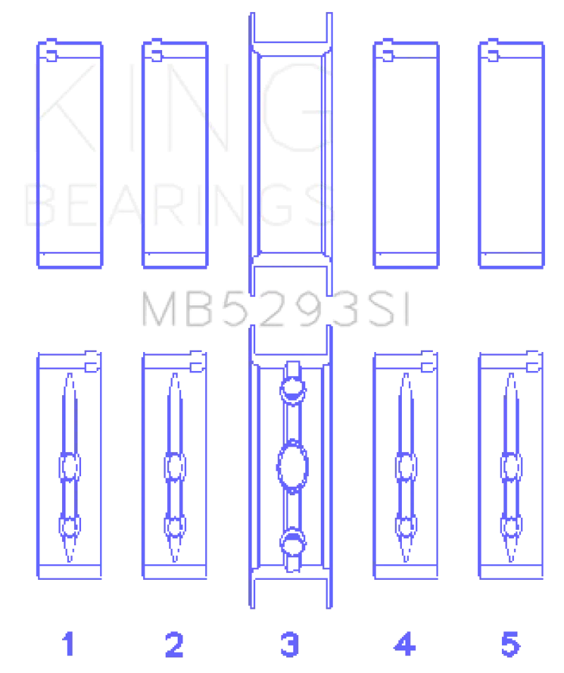 King Main Bearing Set For Gm Ls-Series Engines – Covers 4.8L To 6.0L (294–364 Ci), Size 020 1